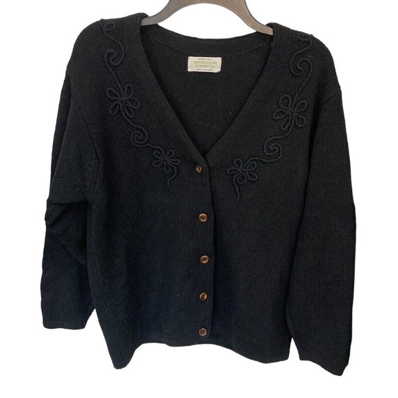 Cardigan Donna Cotone UNITED COLORS OF BENETTON]Made In Italy Wool-Acrylic Knit Cardigan Maglioni Benetton Donna
